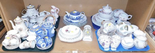 Various part tea and coffee services, to include a Ridgeway ironstone English Garden pattern part di