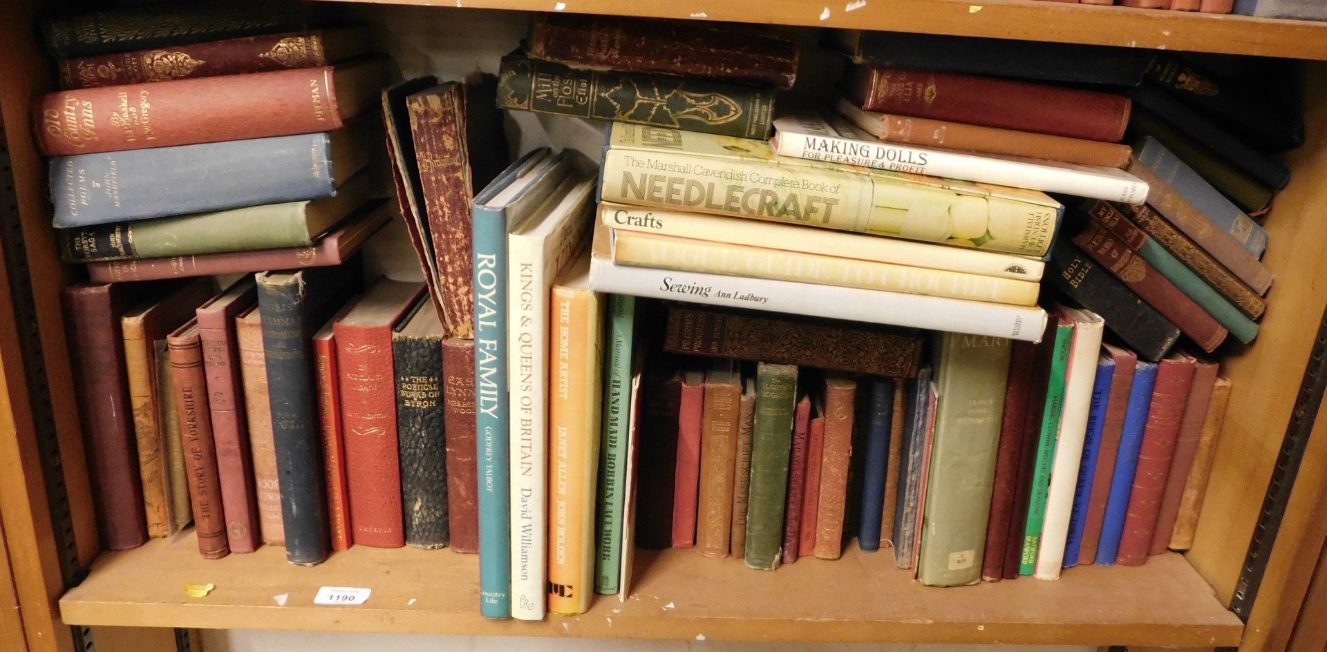 Books assorted titles and genres. 1 shelf.