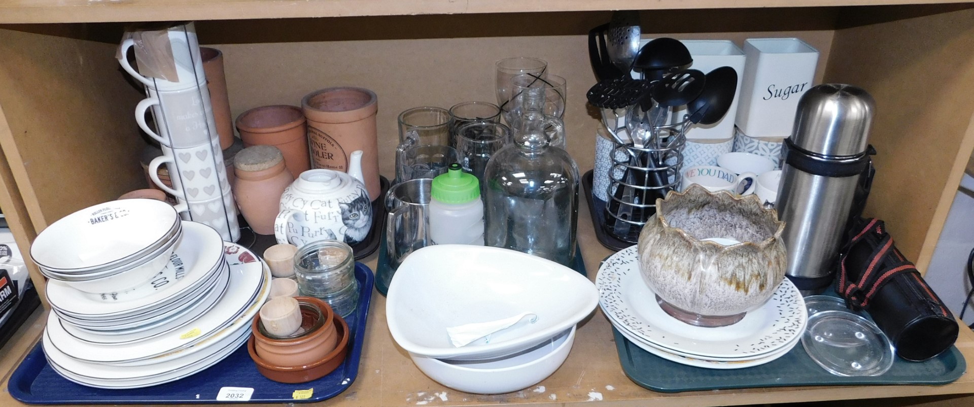 Ceramics and household glassware, including a demi john, wine coolers, bowls, plates, smaller plates