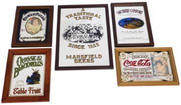 A group of advertising mirrors, for Crosse & Blackwells Table Fruit, wooden frame, 33cm x 25.5cm, Ch