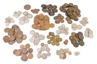 Victorian and later coinage, to include pennies, halfpennies, sixpence pieces, threepence pieces, sh