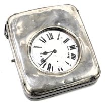 A railway regulator watch, in silver mounted rectangular travel frame, 11cm x 9cm, Birmingham 1919.