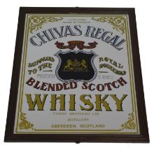 A Shivas Regal Blended Scotch Whisky advertising mirror, in wooden frame, 67cm x 50cm.