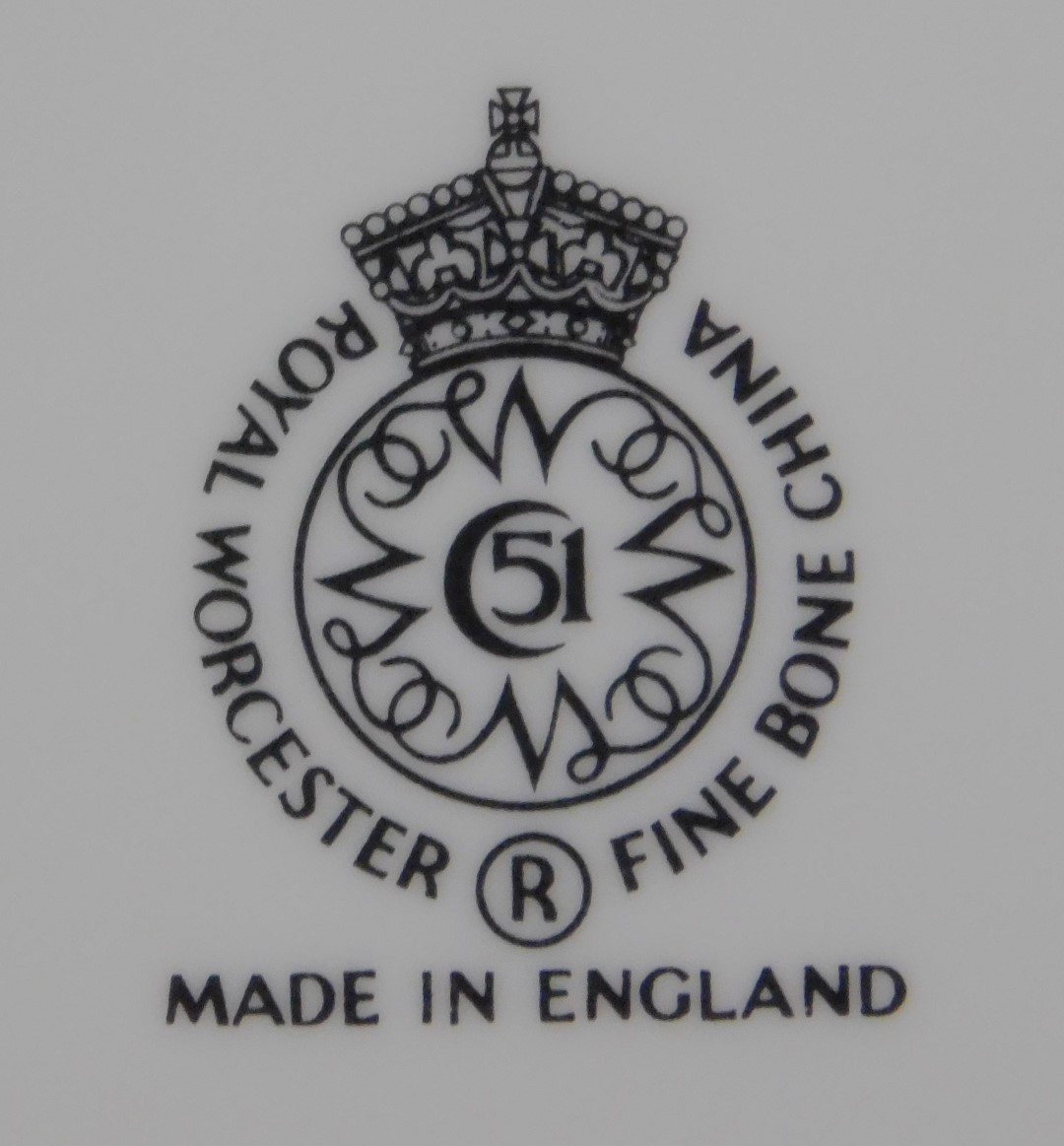 A Royal Worcester Beaufort pattern porcelain part dinner service, comprising two oval tureens, milk - Image 3 of 3