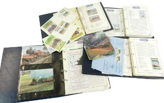 Locomotive Philatelica. Various railway related stamp collector's magazines, in four ring binders.