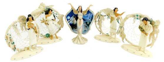 Four Bradford Exchange Spirit Winds Dreams of Love figures, by Karl Serges, A2515, A3826, A2179, B45