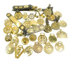 A group of 19thC and later horse brasses, varying in size, to include a Second and Open Class Show R