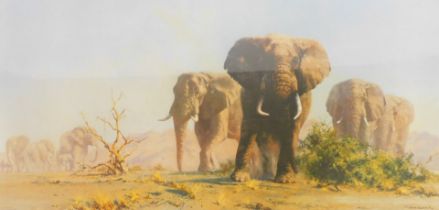 After David Shepherd. The Ivory is Theirs, limited edition print, with certificate, 42cm x 75cm, fra