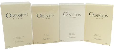 Four Calvin Klein Obsession for men after shaves, 125ml, three in cellophane wrapping. (4)