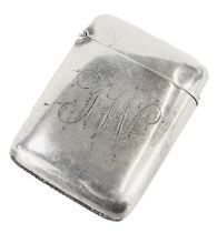 A George V silver Vesta case, bearing initials FW, Birmingham 1916, 0.66oz.