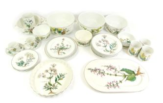 A Villeroy and Boch part dinner service decorated in the Botanica pattern, to include soup bowls, fl