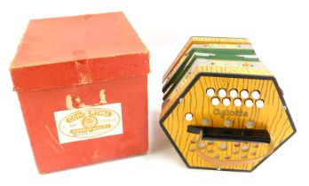 A German Galotta twenty key concertina, circa 1948, in box.