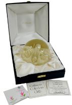 A Caithness Classic Collection Silver Moon Flower large paperweight, limited edition number 320/350,