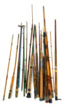 A group of fishing rods, etc. (a quantity)