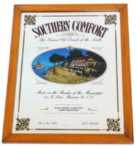 A Southern Comfort advertising mirror, in wooden frame, 61cm x 48cm.