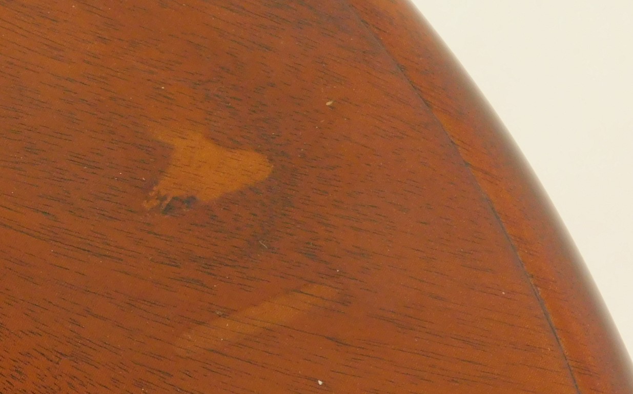 A 20thC mahogany coffee table, the oval top above a flower head and repeat twist pattern edge, on cy - Image 3 of 3