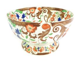 A late Victorian ironstone pedestal bowl decorated in the Amherst Japan pattern, 24.5cm diameter.