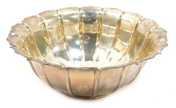 A George V silver rose bowl, with a fluted and reeded design, maker EB Limited number 562, London 19