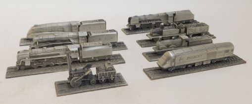 Various Royal Hampshire miniature cast metal trains, to include Gladstone 214, Stephenson's Rocket,