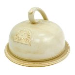 A Wensleydale Creamery Hawes stoneware cheese cloche and base, with impressed plaque to the front, a