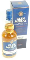 A bottle of Glen Moray Single Malt Scotch Whisky, 70cl, boxed.