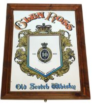 A Glenrothes Old Scotch Whisky advertising mirror, bearing shield crest central roundel for 10 years