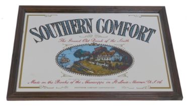 A Southern Comfort advertising mirror, in moulded frame, 61cm x 67cm.