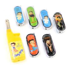 Betty Boop memorabilia, comprising novelty lighters, some with slipcases, to include Flirt, Hugs and