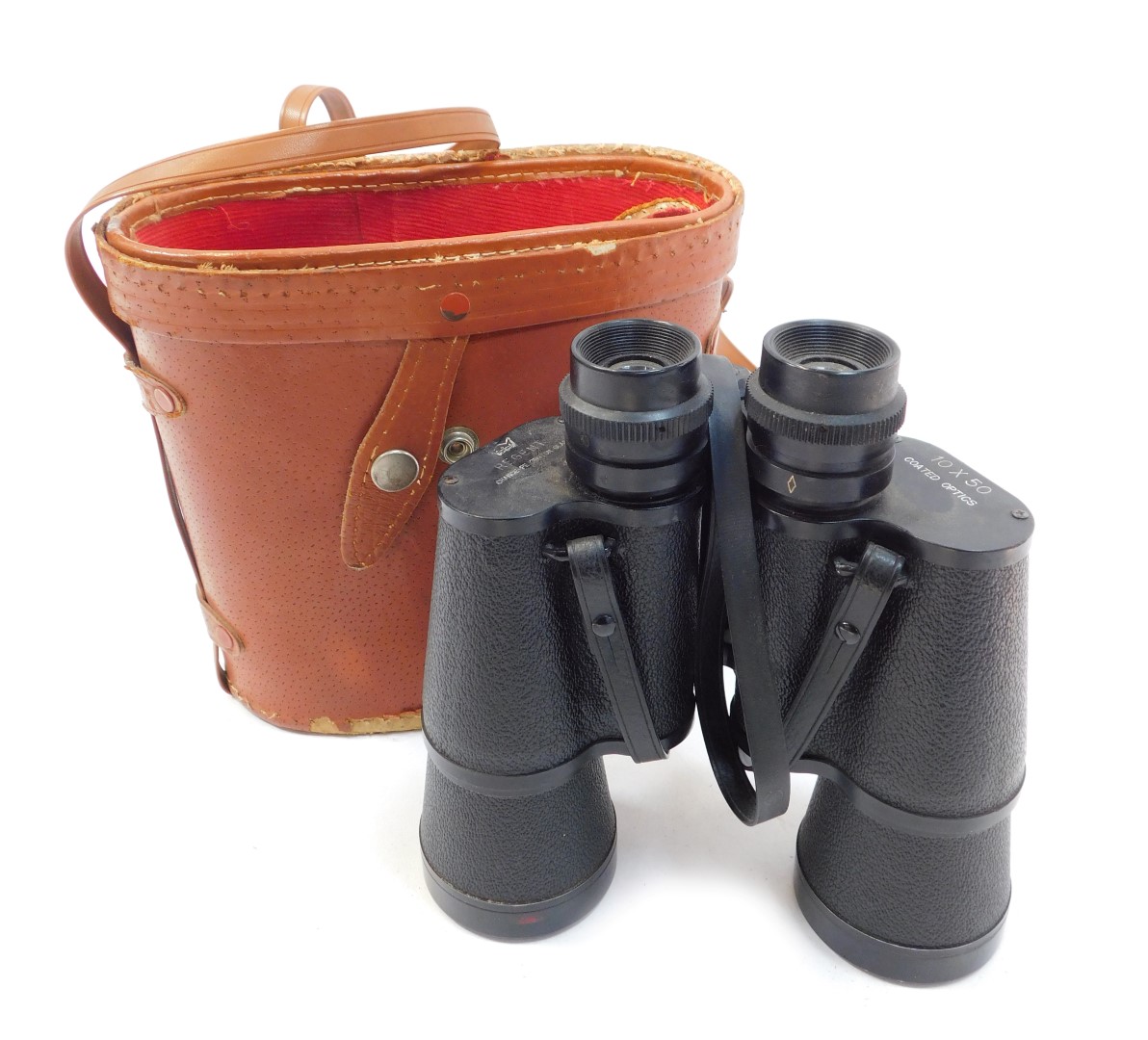 A pair of Regent 10x50 binoculars, in leather case.