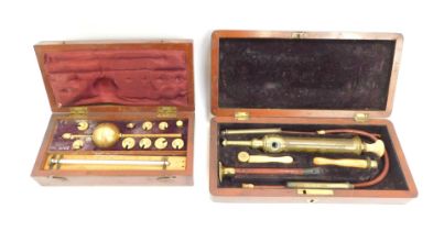 A Sykes mahogany cased hydrometer, for F. Palliser Camp Works Wolverhampton, bearing plaque to lid,