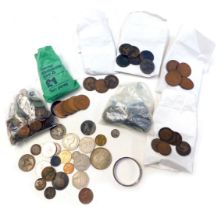 Pre decimal coinage, to include 1937 George VI crown, 1963 half crown, pennies, halfpennies, farthin