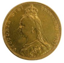 A Queen Victoria full gold sovereign 1889.