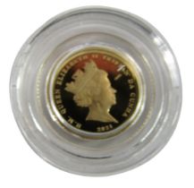 A Tristan da Cunha 2021 one-eighth gold sovereign.