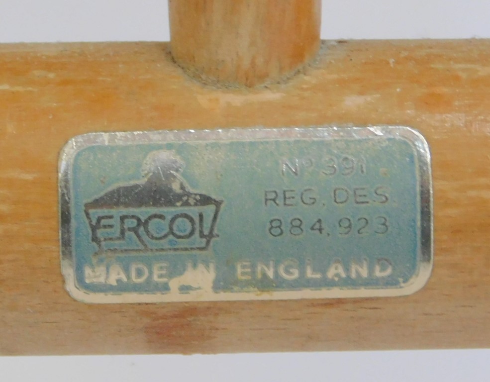 A set of four Ercol light elm dining chairs, model no. 391, bearing label to one chair. (AF) - Image 3 of 3