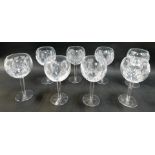 A set of eight Waterford Crystal Millennium Collection red wine goblets, stamped, comprising two for