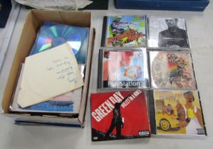 Various CDs, to include Nickelback, Playstation game Dancing Stage, etc. (1 box)