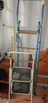 Two step ladders and an ironing board. (3)