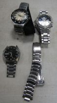 Two Seiko watches, (AF) and a Swatch wristwatch. (3)