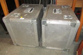 Two aluminium flight cases.