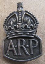 A silver ARP badge, London 1936.