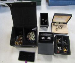 Various gentleman's jewellery, comprising cufflinks, H Samuel stainless steel cufflinks, 1950s dress