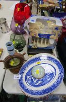 Lurpak collectables, to include toast rack and egg cups, blue and white Willow pattern oval dish, gl