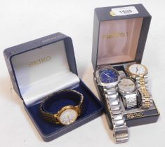 Four Seiko gentleman's wristwatches.