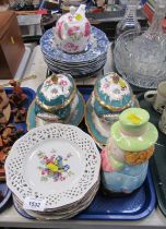 Enoch Wedgwood Woodland pattern bowls, cased cutlery, Continental tureens and stands, Bavarian ornit