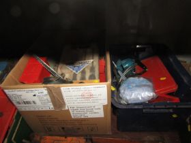 Various tools, to include masks, screwdriver sets, toolboxes, etc. (2 boxes)