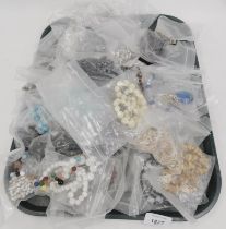 A group of assorted costume jewellery, to include fashion necklaces, faux pearl necklaces, jet style