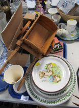 Various Portmeirion Botanic pattern dinner and side plates, together with a treen cart, Apple Master