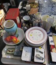 Household ceramics and effects, comprising Friends mug, fruit bowl, Geneva his and hers wristwatches