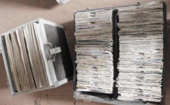Two record cases and contents of 45rpm records, to include ABBA, Elvis and others, mainly 1960s and