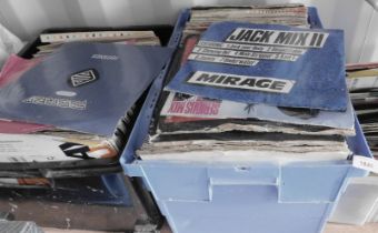 A group of 33rpm pop records, 1970s and 1980s, to include Sinatra, Sybil, etc. (1 box, AF)